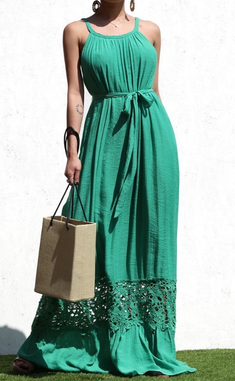 Kelly Green Valencia Maxi Dress