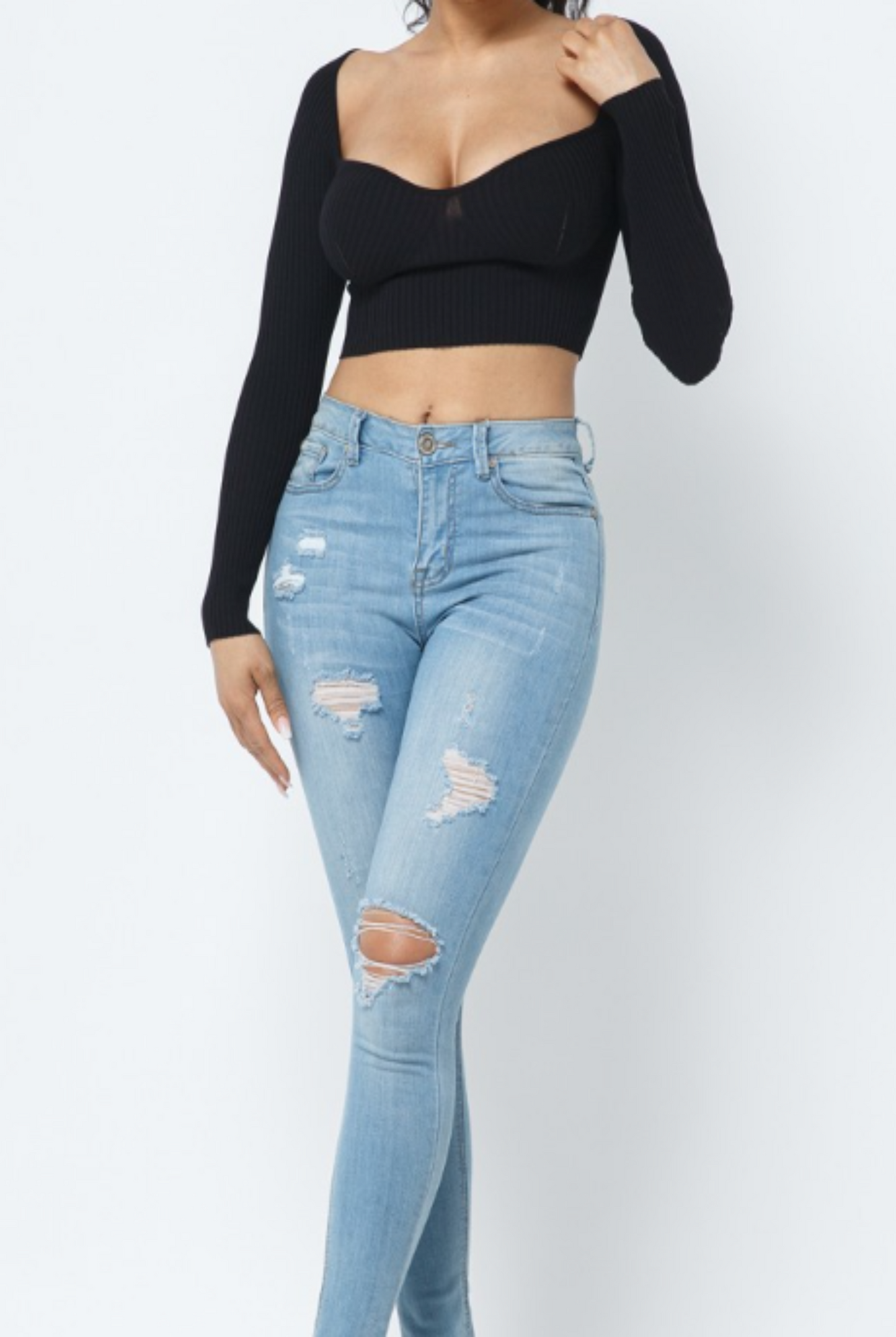 Estelle Black Crop Top