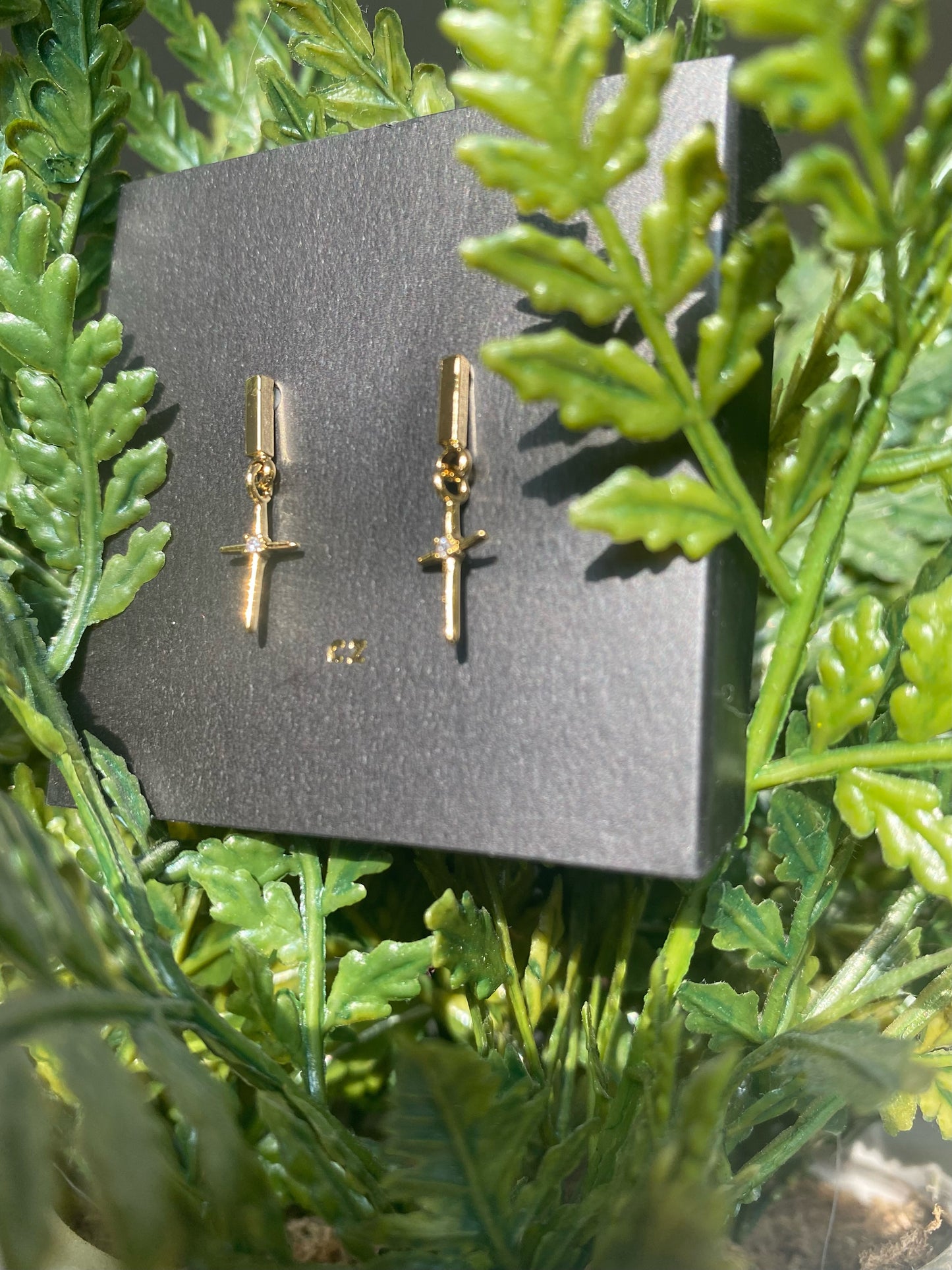 Luz 14 Karat Gold Dipped Cross Earring